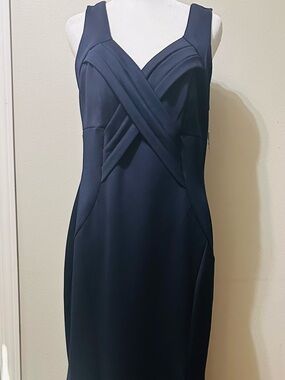 Alexa B Nites Classic Navy Maxi Dress with Cross-Front Detail